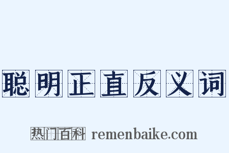 聪明正直反义词是什么意思的图片